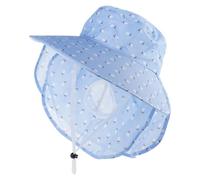 CAZSTYK Chapeau de soleil léger multicolore avec rabat pour randonnée, camping, pêche, unisexe avec châle, bleu, Taille unique