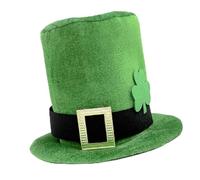 CAZSTYK Chapeau haut-de-forme tendance Homburg vert pour petit ami, chapeau unisexe à large bord pour rassemblements, accessoires photo, chapeau de leprechaun pour fille, enfants, femmes, C, Taille