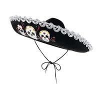 CAZSTYK Chapeau mexique respirant pour enfants avec motif tête de mort pour un confort et un soleil Sombrero Hat DiaDe Muertos Dia De Muertos
