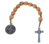 CAZSTYK Chapelet portable unisexe avec crucifix et médailles Benoît Prise en main confortable Accessoire de poignet Chapelet de dévotion, One Size, Comme décrit, Comme décrit.
