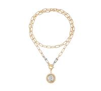 CAZSTYK Collier avec pendentif en forme de pièce de monnaie en relief, style antique, chaîne en alliage robuste, accessoire de bijoux tendance, vintage, élégant au quotidien, portrait en relief