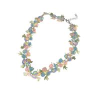 CAZSTYK Collier brodé réglable - Chaîne tendance - Style vintage - Bijoux superposés - Collier élégant en tissu, One Size, Comme décrit, Comme décrit.