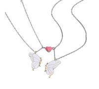 CAZSTYK Collier d'amitié avec pendentif papillon lumineux nocturne et fermeture sécurisée, One Size, Métal, Pas de pierre précieuse