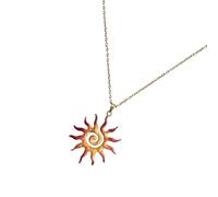 CAZSTYK Collier délicat en forme de fleur de soleil, avec chaîne à maillons O moderne, pour superposer des bijoux, look élégant, bijoux floraux, chaîne en O