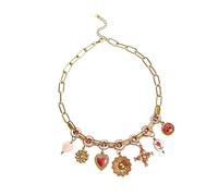 CAZSTYK Collier doré romantique en forme de cœur avec pendentif en forme de fleur pour les occasions spéciales