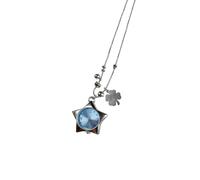 CAZSTYK Collier en acier inoxydable avec symbole à quatre feuilles représentant l'espoir, la foi, l'amour, la chance, élégant pendentif, bijou cadeau, accessoire de collier élégant, taille unique