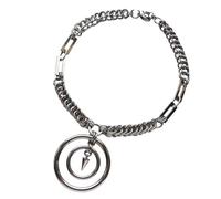 CAZSTYK Collier ras du cou élégant en acier inoxydable avec boucle ronde et pointe pointue, robuste, résistant aux allergies, accessoire de fête, festival, chaîne en acier inoxydable