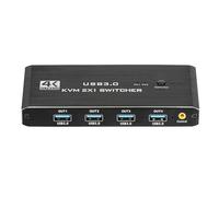 CAZSTYK Commutateur KVM de partage USB permettant à deux configurations d'accéder aux claviers du moniteur résolution 4K60Hz instantanément changer KVM USB