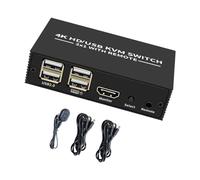 CAZSTYK Commutateur KVM USB HDTV de remplacement 2 en 1 pour ordinateur portable hôte partagé clavier moniteur 4K 3840 x 2160