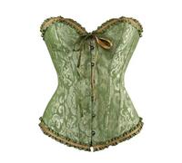 CAZSTYK Corset structuré sur la poitrine vintage en dentelle - Sous-vêtement confortable en nylon respirant - Bustier pour événement spécial - Corset rétro avec corsage, Vert, M