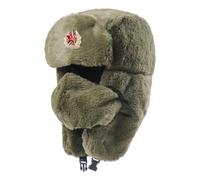 CAZSTYK Cosplay Lénine Chapeau Chaud Coupe-Vent Réglable Earflap Cap Imitation Lapins Fourrures Polyester Mélange Hiver Outoodr Chapeau Fausse Fourrure Chapeau, vert militaire, Taille unique