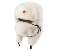 CAZSTYK Cosplay Lénine Chapeau Chaud Coupe-Vent Réglable Earflap Cap Imitation Lapins Fourrures Polyester Mélange Hiver Outoodr Chapeau Fausse Fourrure Chapeau, beige, Taille unique