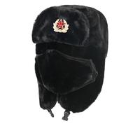 CAZSTYK Cosplay Lénine Chapeau Chaud Coupe-Vent Réglable Earflap Cap Imitation Lapins Fourrures Polyester Mélange Hiver Outoodr Chapeau Fausse Fourrure Chapeau, Noir , Taille unique