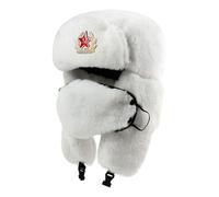 CAZSTYK Cosplay Lénine Chapeau Chaud Coupe-Vent Réglable Earflap Cap Imitation Lapins Fourrures Polyester Mélange Hiver Outoodr Chapeau Fausse Fourrure Chapeau, blanc, Taille unique