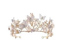 CAZSTYK Couronne de fleurs en cristal creux pour fête de mariage, coiffe délicate avec strass, couronne d'anniversaire pour femme