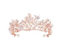 CAZSTYK Couronne de fleurs en cristal creux pour fête de mariage, coiffe délicate avec strass, couronne d'anniversaire pour femme