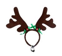 CAZSTYK Couvre-chef doux et réglable sur le thème des rennes pour animaux de compagnie, décoration de Noël pour fêtes, événements, accessoires photo, rennes en peluche, oreilles de chien