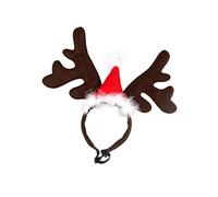 CAZSTYK Couvre-chef doux et réglable sur le thème des rennes pour animaux de compagnie, décoration de Noël pour fêtes, événements, accessoires photo, rennes en peluche, oreilles de chien