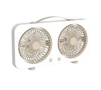 CAZSTYK Double ventilateur USB réglable à 5 vitesses avec flux d'air puissants et design léger pour les stations de travail ou le camping Double ventilateur de bureau