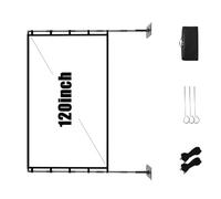 CAZSTYK Écran de projection double support en métal 16:9, rapport d'aspect luxueux en soie de lait pour des images claires, écran de film de voyage