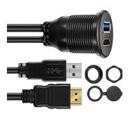 CAZSTYK Effcient Câble d'extension pour montage encastré USB 3.0 HDTV 1 m/2 m pour véhicules marins et motos Câble d'extension auditif de voiture