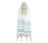 CAZSTYK Élégant châle de prière judaïque en polyester pour rassemblements synagogues ou occasions formelles Écharpe de cérémonie religieuse, bleu ciel, taille unique