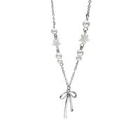 CAZSTYK Élégant collier empilable orné de perles avec breloque étoile et nœud pour femme