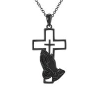 CAZSTYK Élégant pendentif de crémation croisée en acier inoxydable avec médaillon ouvert pour un rangement sécurisé des cendres d'animaux de compagnie, souvenirs commémoratifs croisés
