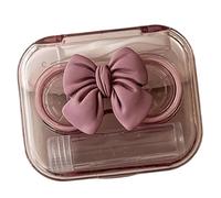 CAZSTYK Élégant porte-lentilles de contact avec nœud décoratif, outil de port et bouteille de solution pour un usage quotidien, voyage, étui de contact essentiel, b, Design élégant avec nœud papillon