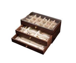 CAZSTYK Élégante boîte à bijoux en bois adaptée pour la décoration de la maison, un usage quotidien, boîte de rangement à bijoux en bois, petite conception avec fermeture, organiseurs de présentation