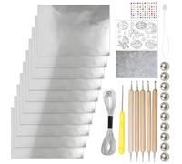 CAZSTYK Embossed Foil Paper Craft Set with Aluminum Foil Paper and Drilling Tool for Making Easter Home Decoration Artistic Aluminum Craft