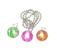 CAZSTYK Ensemble boucles d'oreilles et collier lumineux rechargeable par USB pour célébrations, sorties, bijoux avec chargement USB, One Size, Comme décrit, Comme décrit.