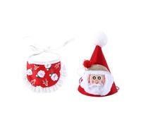 CAZSTYK Ensemble chapeau de fête de Noël pour animal de compagnie - Chapeau de Père Noël pour petits chiens, chats, chatons - Tenue de vacances - Accessoires de cosplay - Accessoires de costume de