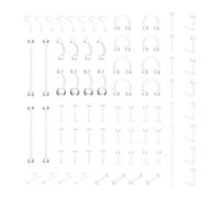 CAZSTYK Ensemble d'accessoires de piercing comprenant des piercings pour lèvres, sourcils, nombril, accessoires multifonctionnels