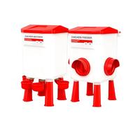 CAZSTYK Ensemble d'alimentation pour volaille de ferme avec cuisses amovibles - Réservoir d'eau de 11 L - Seau d'alimentation de 12 kg - Substance en polystyrène imperméable - Fournisseur de volaille