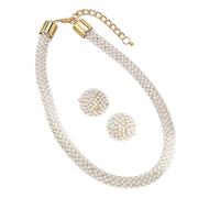CAZSTYK Ensemble de boucles d'oreilles et collier tendance imitation perles faciles à assortir à diverses tenues pour toutes les occasions, One Size, Comme décrit, Comme décrit.