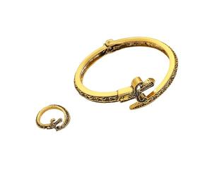 CAZSTYK Ensemble de bracelets ouverts et bagues en forme de serpent - Design vintage gravé - Taille réglable - Pour homme et femme - Bijoux rétro incisés, One Size, Métal, Pas de pierre précieuse