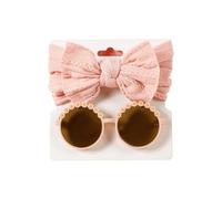 CAZSTYK Ensemble de lunettes de soleil tendance avec nœud et bandeau pour tout-petits, nouveau-nés, couvre-chef, pare-soleil et lunettes de protection pour bébé