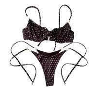 CAZSTYK Ensemble de maillot de bain en nylon séparé, haut et bas, design deux pièces pour la plage et la piscine, utilisation amusante, texture nylon, maillot de bain deux pièces à la mode