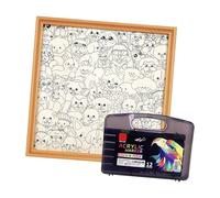 CAZSTYK Ensemble de puzzle en bois pour chiot avec 12/24/36 marqueurs de couleur, esthétique, mélange de couleurs, puzzle en bois pour jeu éducatif, design créatif de chiot de dessin animé en bois