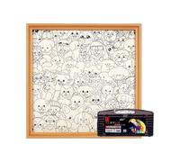 CAZSTYK Ensemble de puzzle en bois pour chiot avec 12/24/36 marqueurs de couleur, esthétique, mélange de couleurs, puzzle en bois pour jeu éducatif, design créatif de chiot de dessin animé en bois