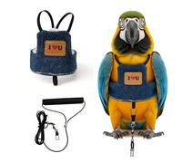 CAZSTYK Ensemble harnais et laisse pour perroquets en toute sécurité en plein air, aventure, confortable, facile à porter, costume de vol pour animal domestique, oiseau, harnais gilet