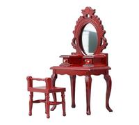 CAZSTYK Enthusiast Ensemble de meubles en bois à l'échelle 1/12 avec tabouret et commode au design traditionnel vintage