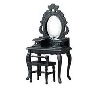 CAZSTYK Enthusiast Ensemble de meubles en bois à l'échelle 1/12 avec tabouret et commode au design traditionnel vintage