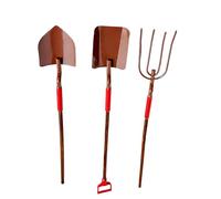 CAZSTYK Équipement agricole Miniature avec Pelle à Fourche, 3 pièces, | Outils agricoles pour la décoration de scènes de jardin miniatures et le développement de l ' imagination des