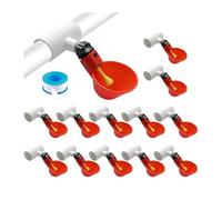 CAZSTYK Équipement d'arrosage de poulet de grande capacité, 24 bols, 24 connecteurs, 1 rouleau adhésif pour un assemblage simple dans les maisons de volaille, mangeoire à eau