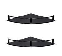 CAZSTYK Étagère d'angle murale en verre et métal mélangé pour petite salle de bain étanche