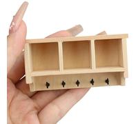CAZSTYK Étagère murale miniature pour cuisine et chambre à coucher - Organisateurs à suspendre en bois à l'échelle 1/12 - Accessoires pour maisons de poupée