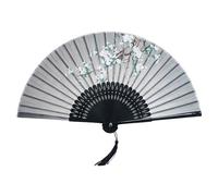 CAZSTYK Éventail à main avec longs pompons en tissu doux pour fêtes, événements, accessoires de danse et usage quotidien