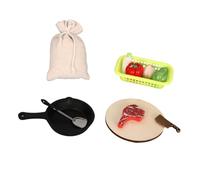 CAZSTYK Figurine modèle d ' ustensiles de Cuisine réalistes, B | Nourriture de jeu réaliste de steak et de légumes avec des ustensiles de cuisine pour les, décor de scène
